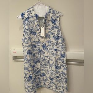 New with tags, linen Tory Burch sleeveless tunic dress, L